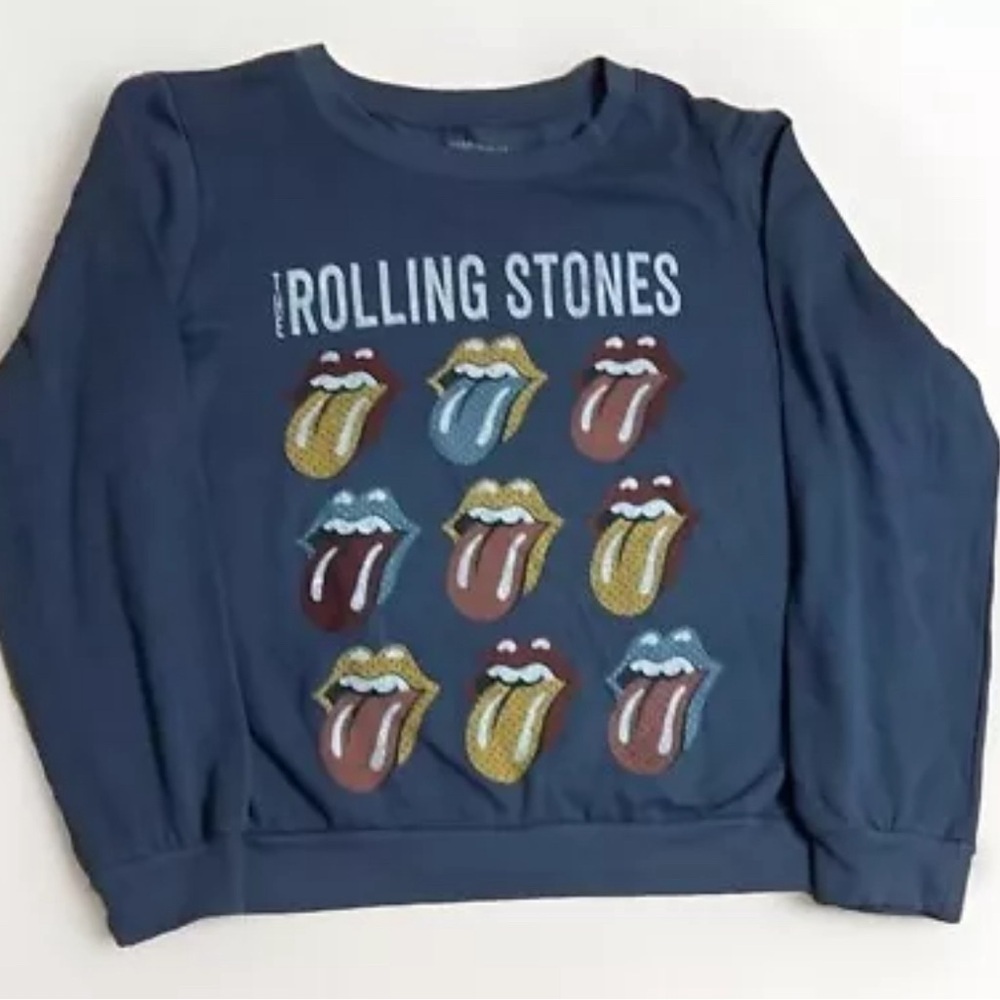 Rolling Stones brand sweater in slate blue